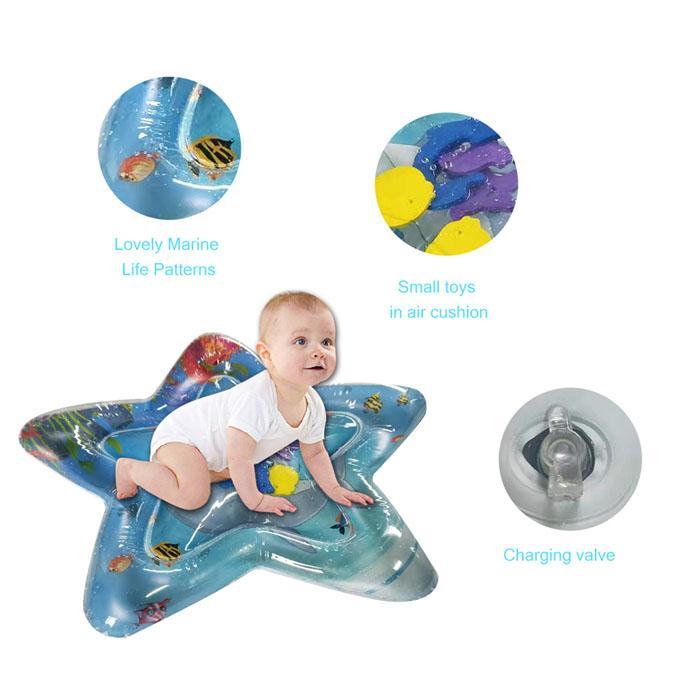 Baby Toddler Activity Water Play Gym Leakproof Cushion Inflatable Tummy Time Fitness Rack Mat