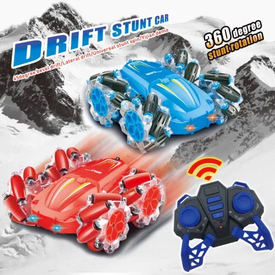 RC Stunt Car with Gesture Watch Control & Remote Controller, 360° Rotating 4 Wheel Double Sided Racing Toy for Kids