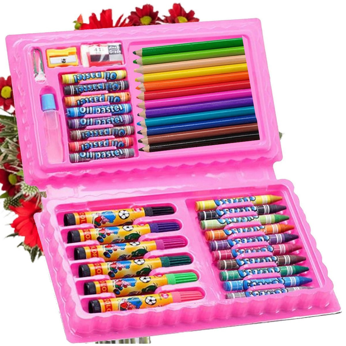 Color Art Book Craft Set Color Box Set For Girls and Boys Colors Box Color Pencil Crayons Colors Kids Painting School Kit 42pcs Artiest Kit Art Set for Kids