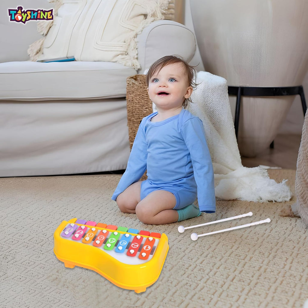 Large 8 keys 2 in1 Baby Piano Xylophone Toy for Toddlers Multicolored Key Keyboard Xylophone Piano Musical Piano Toy for Baby Kids Girls Boys