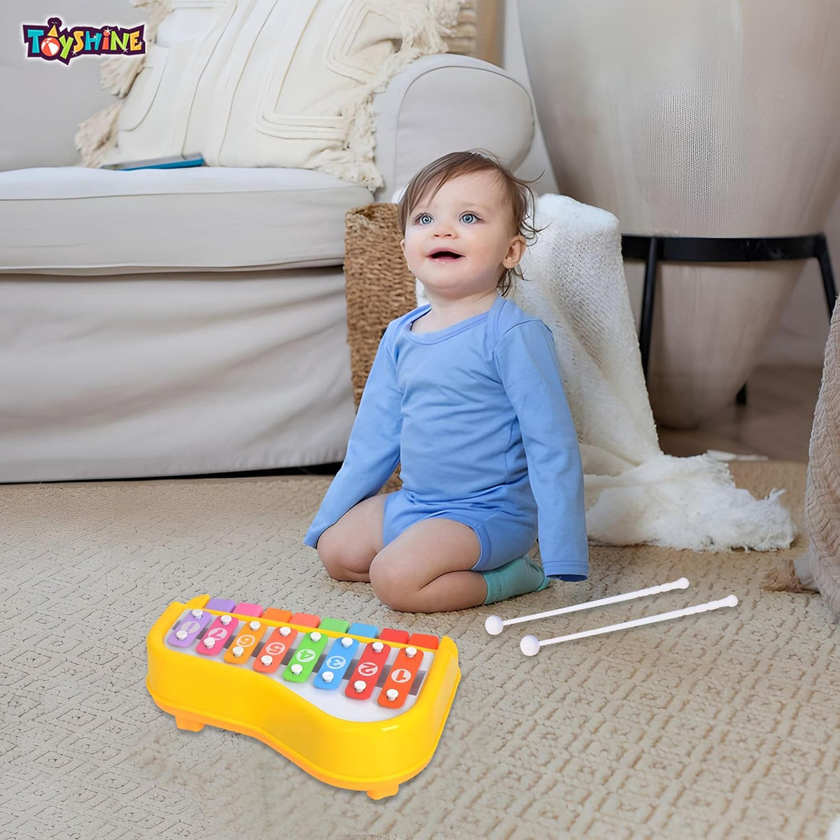 Large 8 keys 2 in1 Baby Piano Xylophone Toy for Toddlers Multicolored Key Keyboard Xylophone Piano Musical Piano Toy for Baby Kids Girls Boys