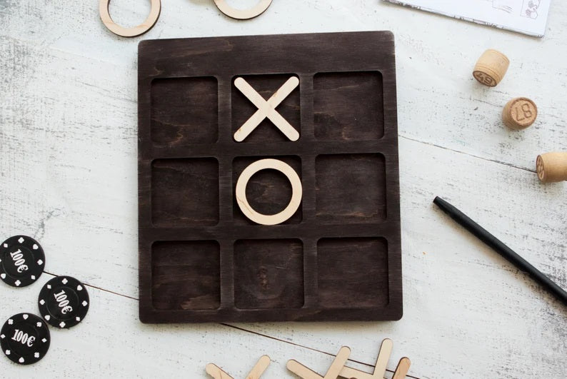 Premium Quality Tic Tac Toe Game Wooden Game Board  For All Ages
