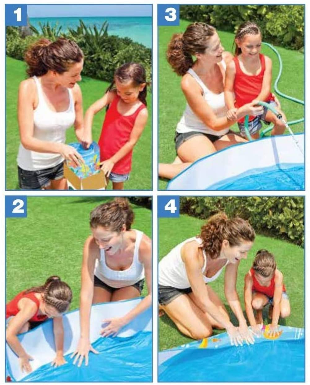 Intex Sea Swimming Fun Play Pool Without Air 4' 5' 6' 8' feet Fill-N-Fun Paddling Pool For Kids