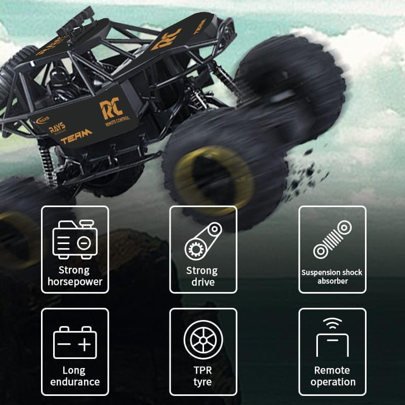 Smoke Rock Crawler Electric RC Vehicles Alloyed Remote Control Spray Toy Car for Kids & Boys Monster RC Truck with Rechargeable Rc Car 4x4 High Speed