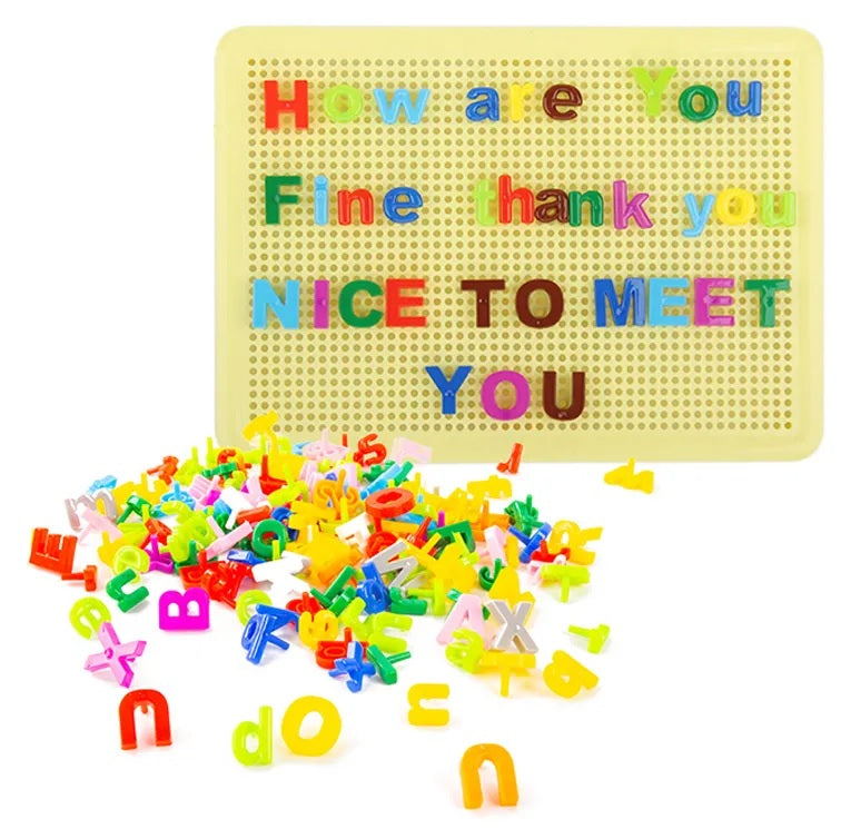 Alphabet ABC Words Pin Puzzle Capital And Small Letter English Letters Learning Spelling Baby Learning Kids Learning Toys Random Color