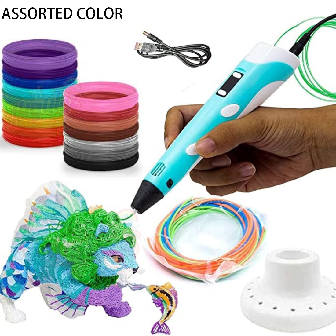3D Printing Pen for Kids, USB Powered 3D Drawing Pen for DIY Arts & Crafts, Creative Educational Toy for Boys and Girls