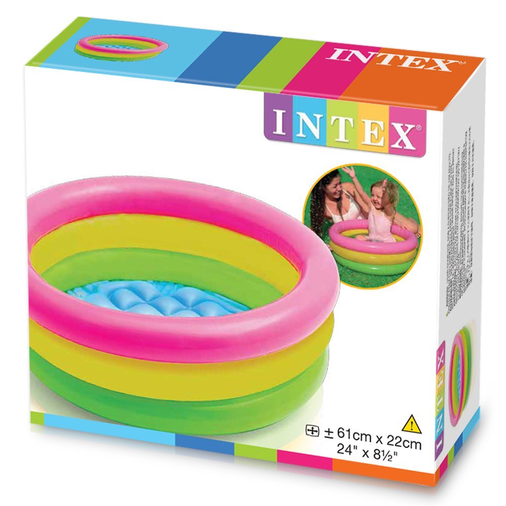 Intex Sunset Glow Baby Swimming Pool For Kids Inflatable 5' 4' 3' 2' Feet Baby Bath Tub Swimming Fun Play Pool
