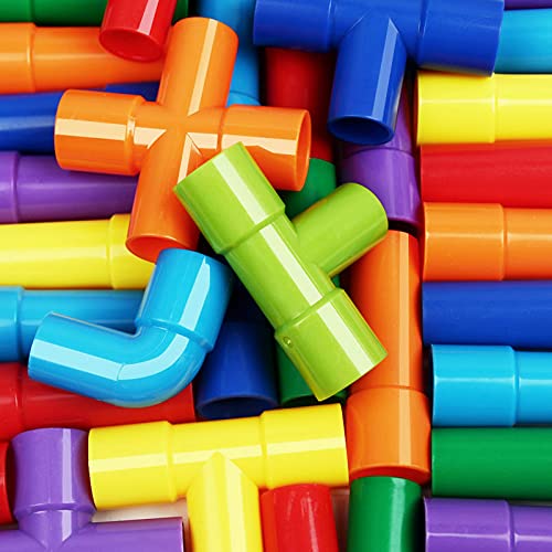 STEM Building Block Pipe Puzzle Blocks Multicolor Creative Puzzle Construction Educational Play and Learn for Kids Building Construction Blocks Assembly Game Kids