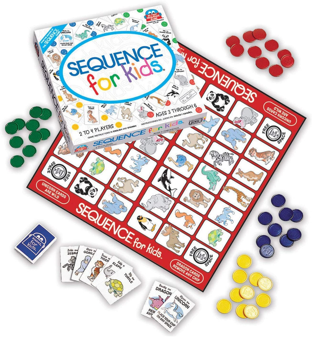 Sequence for Kids Strategy Game A Sequence Game JUST for Children! Junior Sequence for Kids (2-4 Players) Age 3+ Perfect for Gifting,Party,Picnic,Time Spending with Children Game