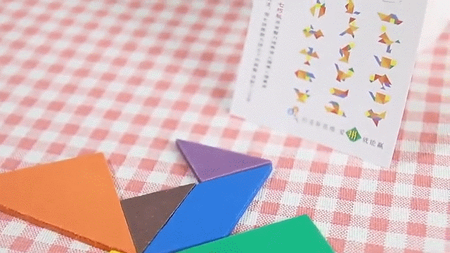 Wooden Tangram Puzzle Intelligent Blocks for Kids Tangram Shape Puzzle 7 Colors Tangram Jigsaw Puzzle
