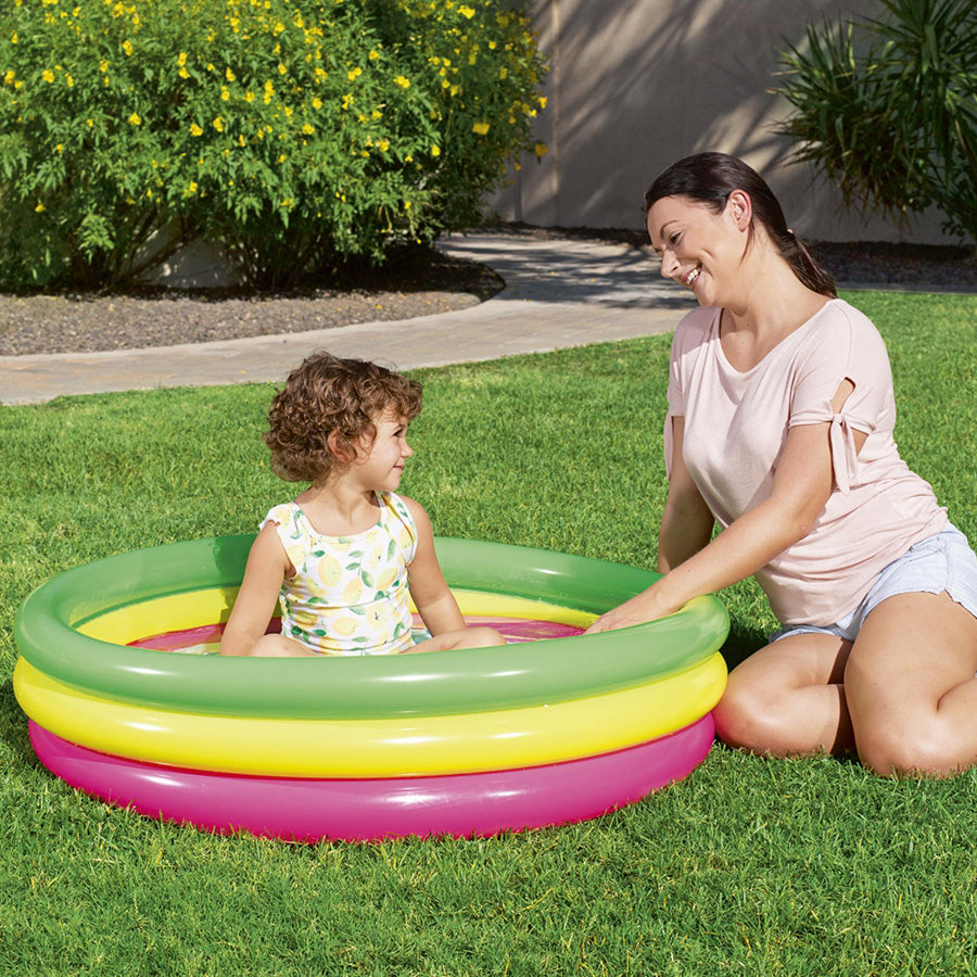 Bestway Inflatable Swimming Pool for Kids, 3 Ring Thickened Portable Kiddie Pool for Babies & Children, Outdoor Water Play Pool