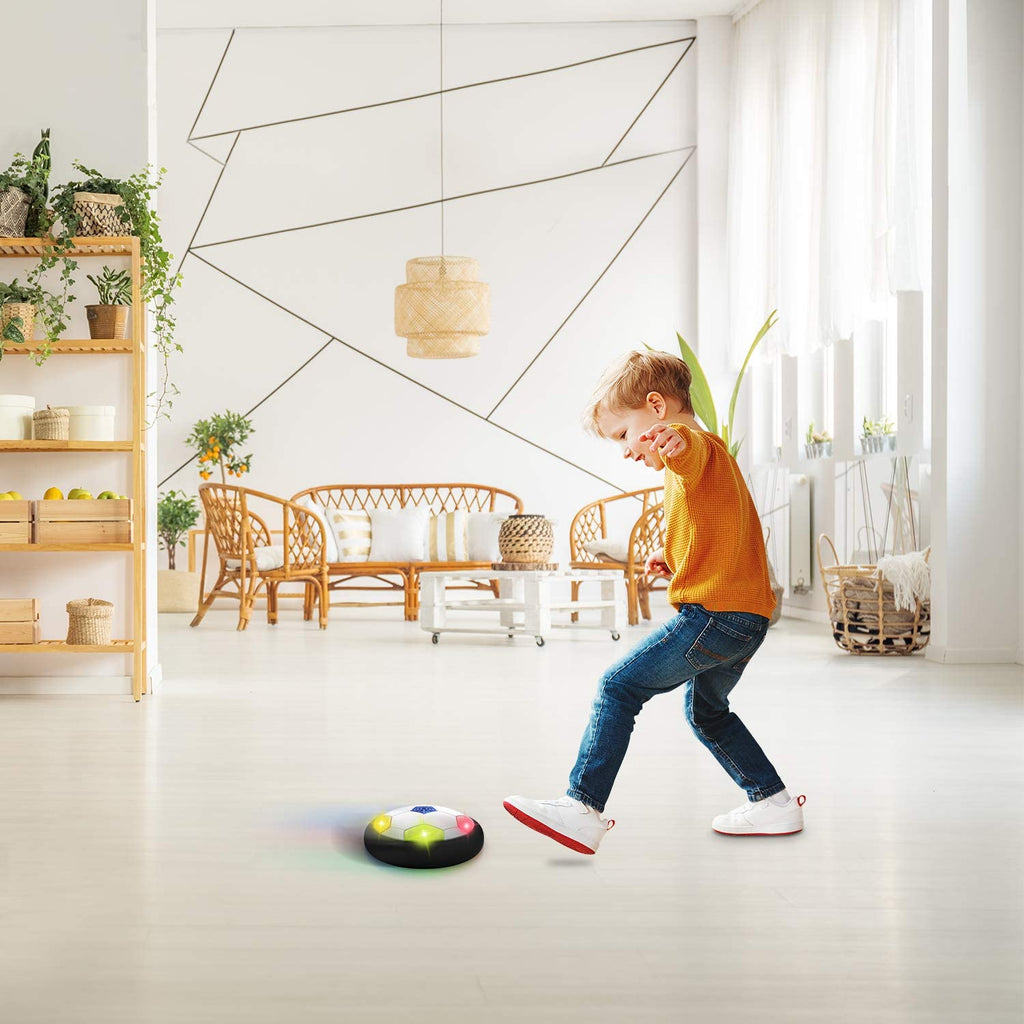 Kids Toys Hover Soccer Ball Battery Operated Air Floating Soccer Ball with LED Light and Soft Foam Bumper, Indoor Outdoor Hover Ball Game Gifts for Age 3 4 5 6 7 8-16 Year Old Boys Girls