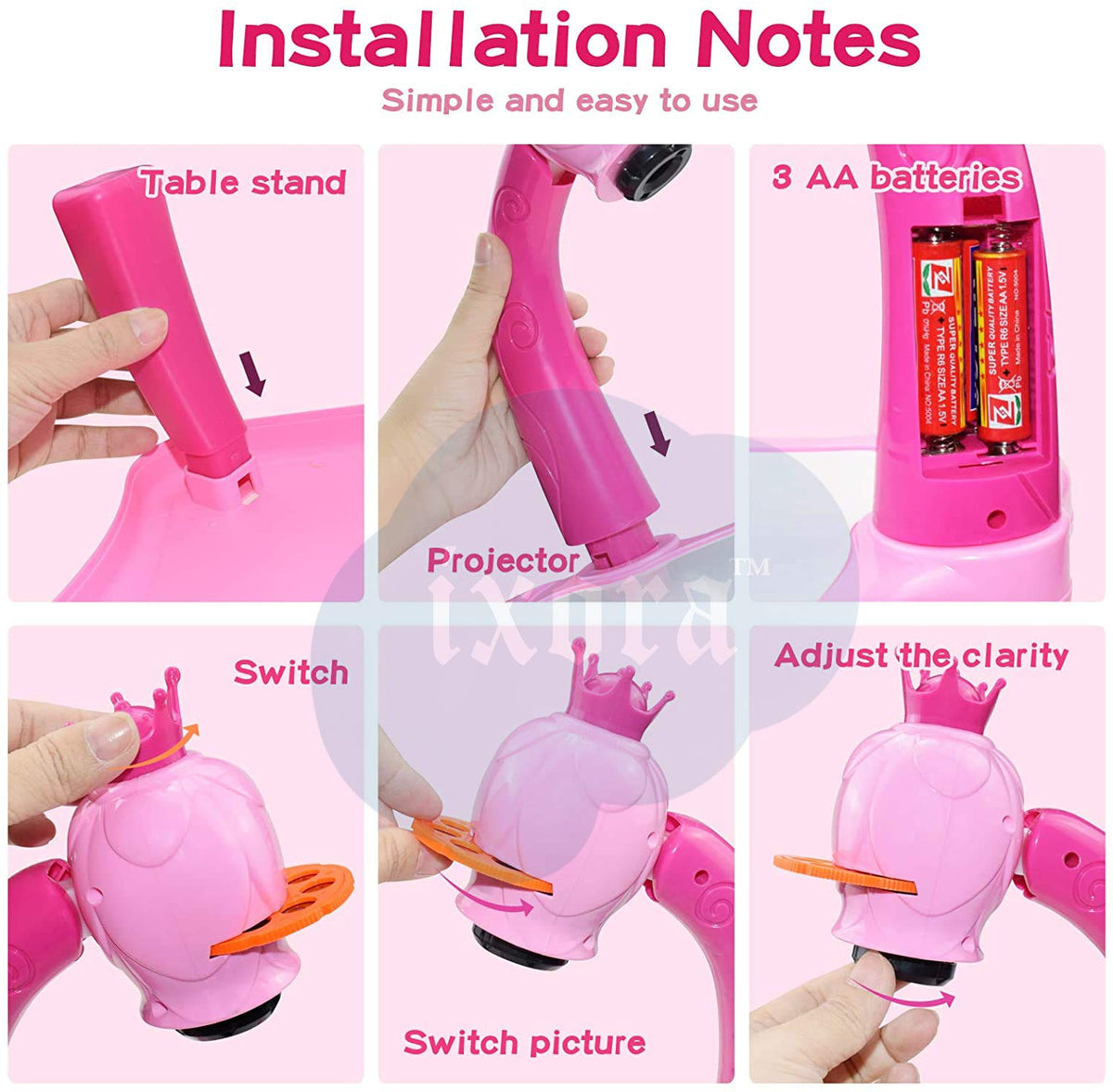 Children Painting Projection Drawing Board LED Projector Drawing Table Toys Kids Projector Painting Board Desk Projection Painting Toy Graffiti Early Education Writing Board Household Erasable Toys