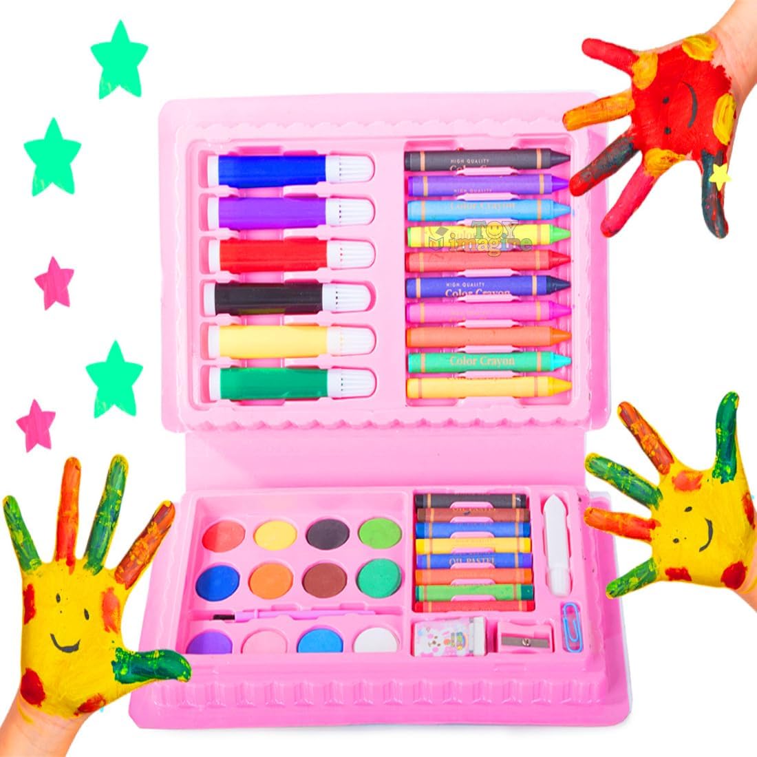 Color Kit Art Set Color Box Set For Kids Colors Box Color Pencil ,Crayons , Water Color, Sketch Pens Set of 46 Pieces for Boys and Girls kids Painting School Kit