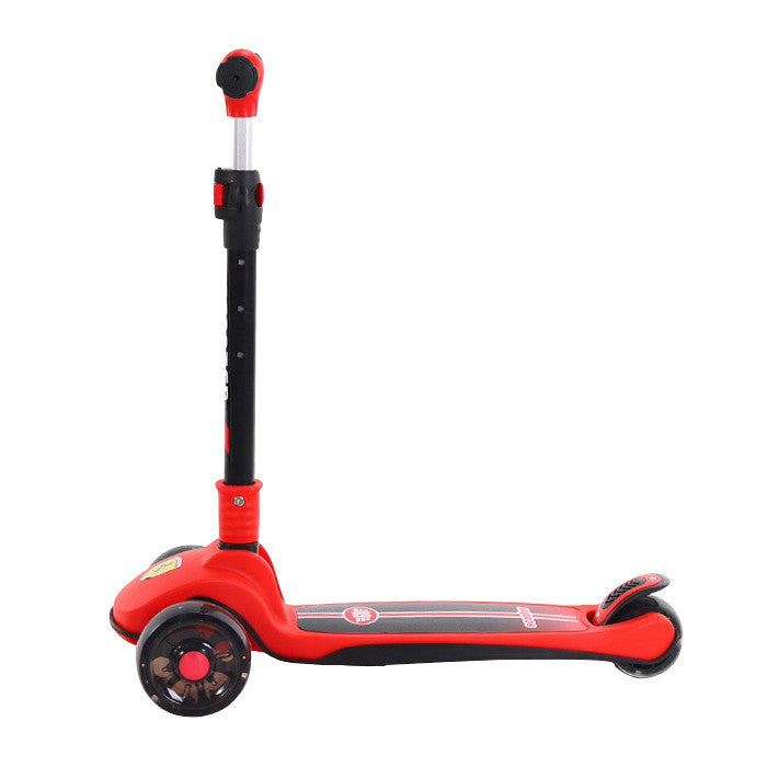 Ferrari Scooty For Kids 3 Wheel Foldable Adjustable Scooter With LED Lights Ferrari Kickboard Heavy Duty For 3to12 Years Kids