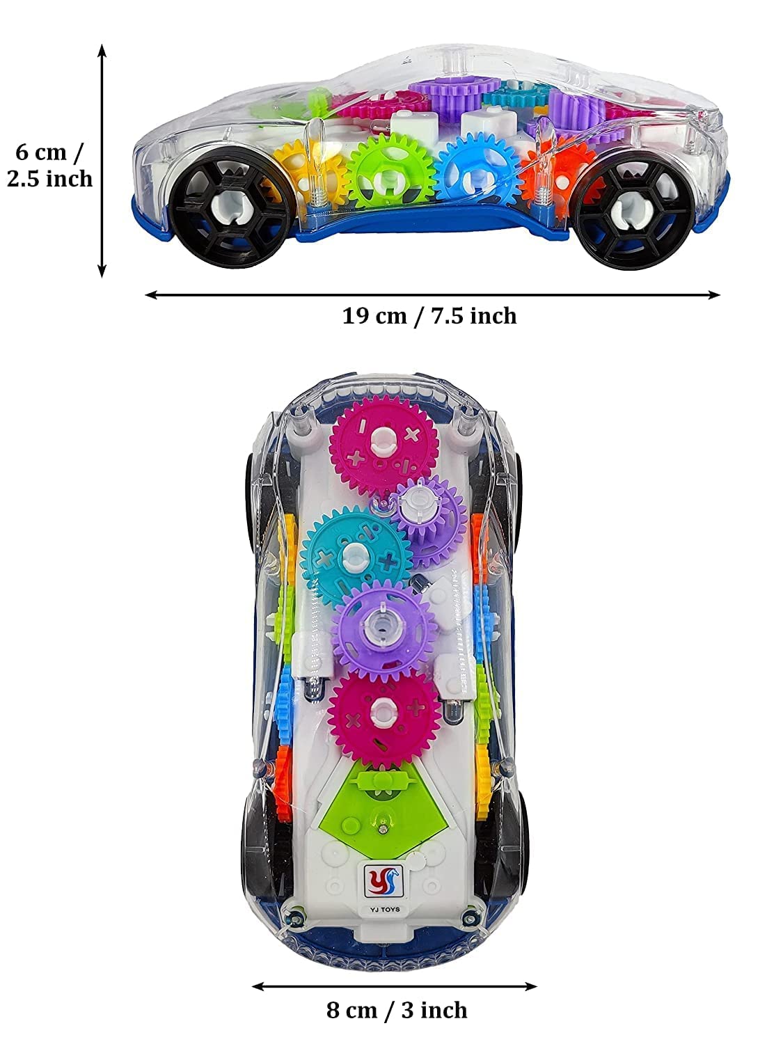 Rechargeable Storio 3D Baby Car Toy with 4 Channel, Gear Simulation Mechanical Car with Sound Music & Light Toys for Kids Boys & Girls, Multicolor
