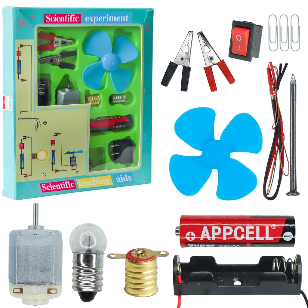 Science Kit Experiments For Kids Electronic Science Experiment Kit Science Kit for Kids Kit Electric Circuit Kit with Motor Fan Early Learning Physics Science
