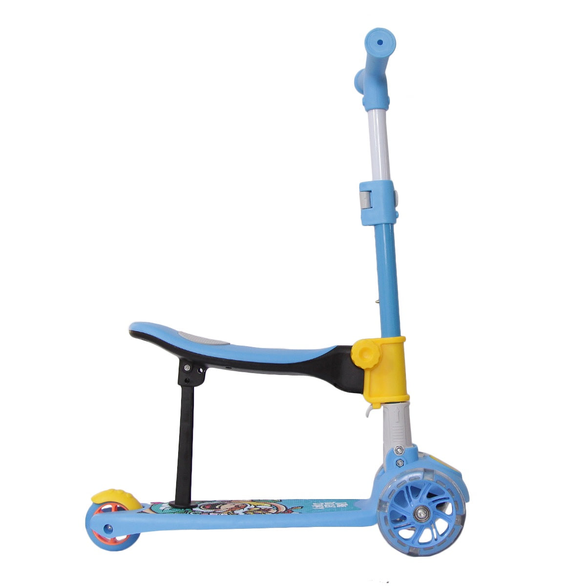 Imported 3 Wheel Scooty For Kids LED Light-Up Scooty Foldable with Seat