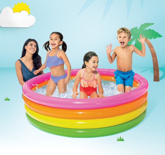 Intex Sunset Glow Baby Swimming Pool For Kids Inflatable 5' 4' 3' 2' Feet