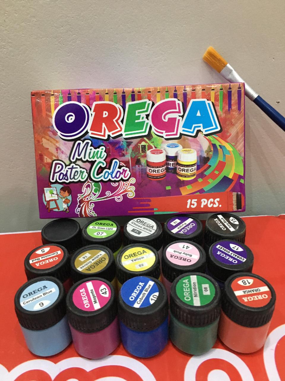 1 box of 15 Orega Poster Color + Free Gift 1 Paint Brush