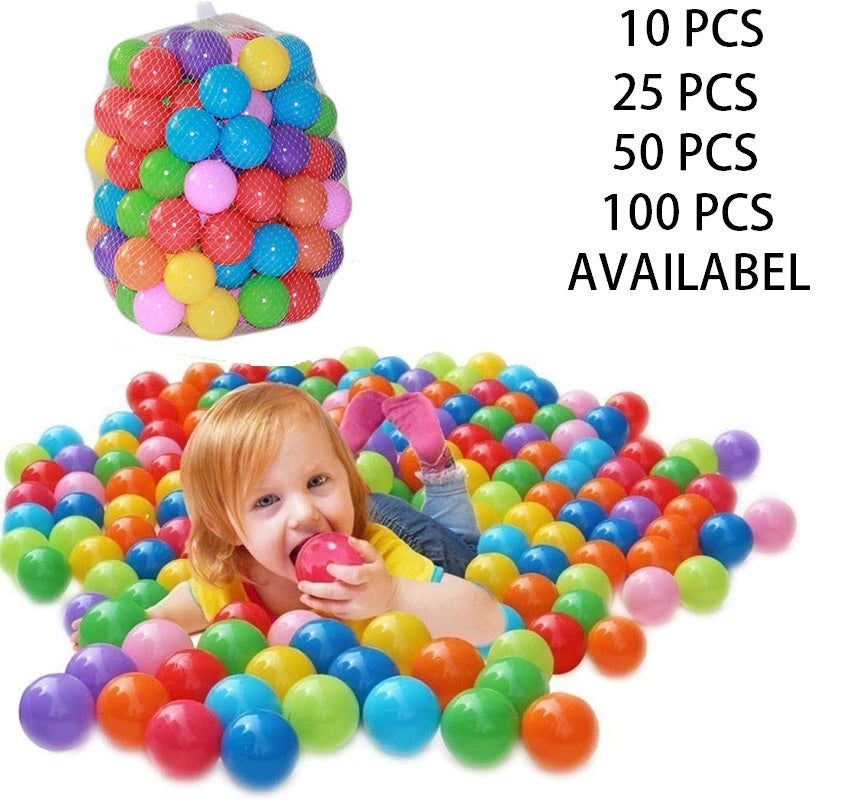 Pack Of 100 And 50,25,10 Soft Plastic Tent Balls For Kids Toddlers Swimming Pool Balls Play Tent Balls Crush Proof Multicolored