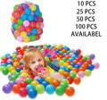 Pack Of 100 And 50,25,10 Soft Plastic Tent Balls For Kids Toddlers Swimming Pool Balls Play Tent Balls Crush Proof Multicolored