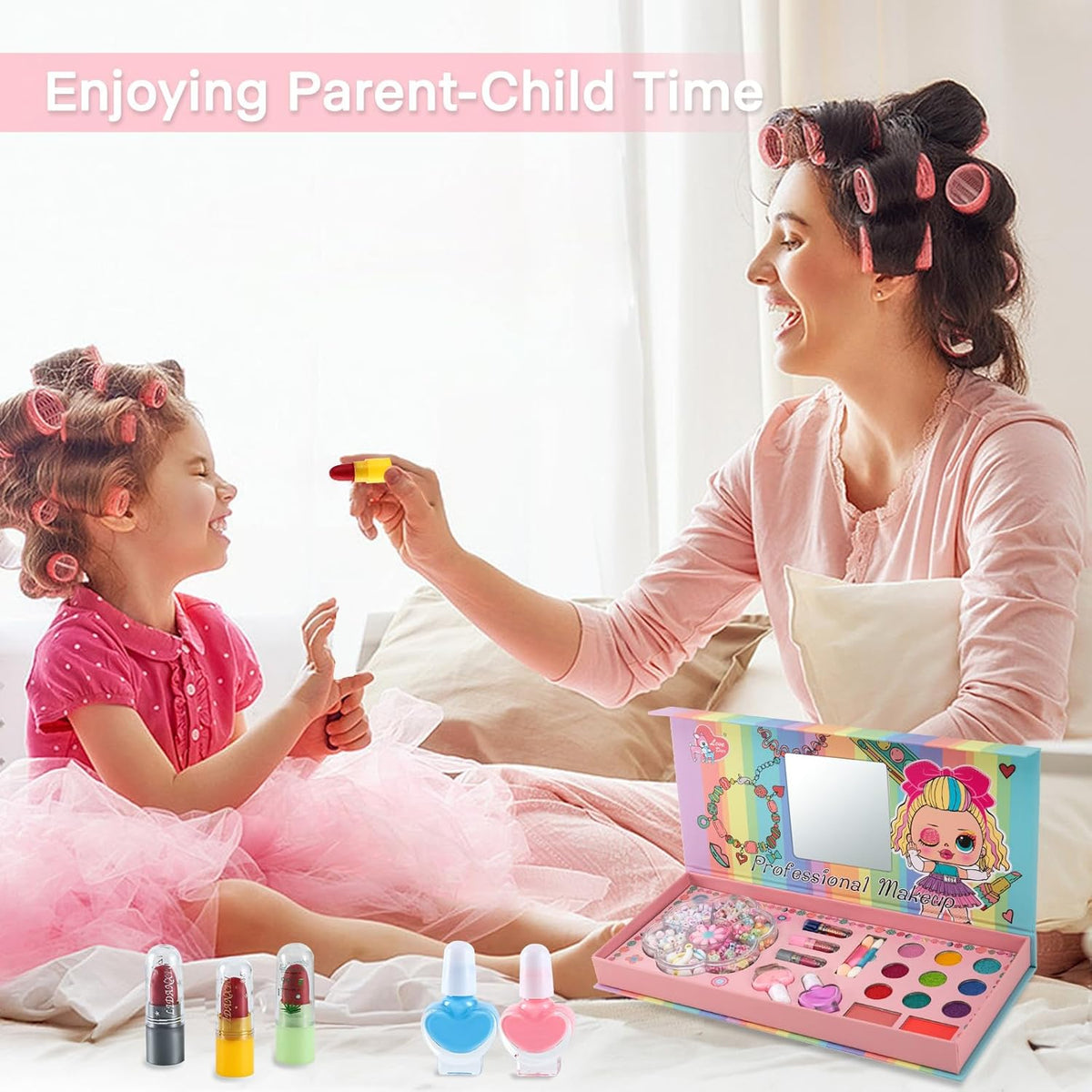 Kids Real Makeup Skin Friendly Cosmetic Fashion Beauty Set Pretend Play Toy Cosmetic Kit For Girls