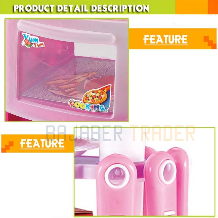 35Pcs Kitchen Set Toys For Kids  Pretend Play Cooking Set  Sound & Light Effects Toys For Girls