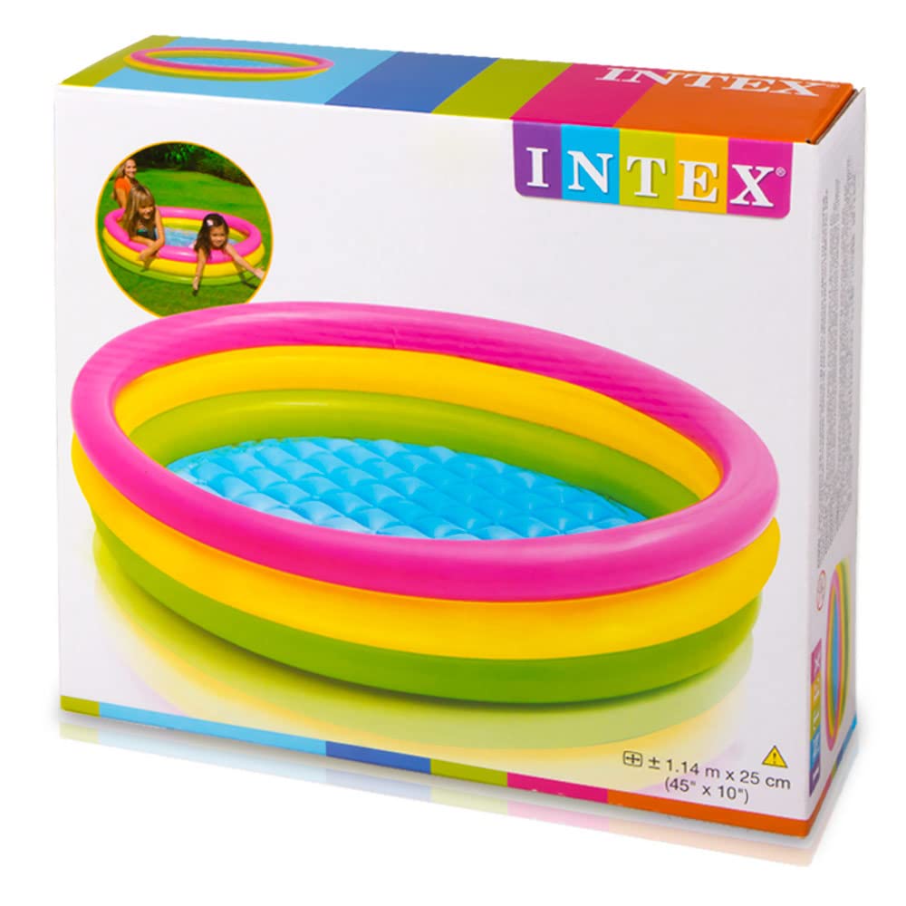 Intex Sunset Glow Baby Swimming Pool For Kids Inflatable 5' 4' 3' 2' Feet Baby Bath Tub Swimming Fun Play Pool