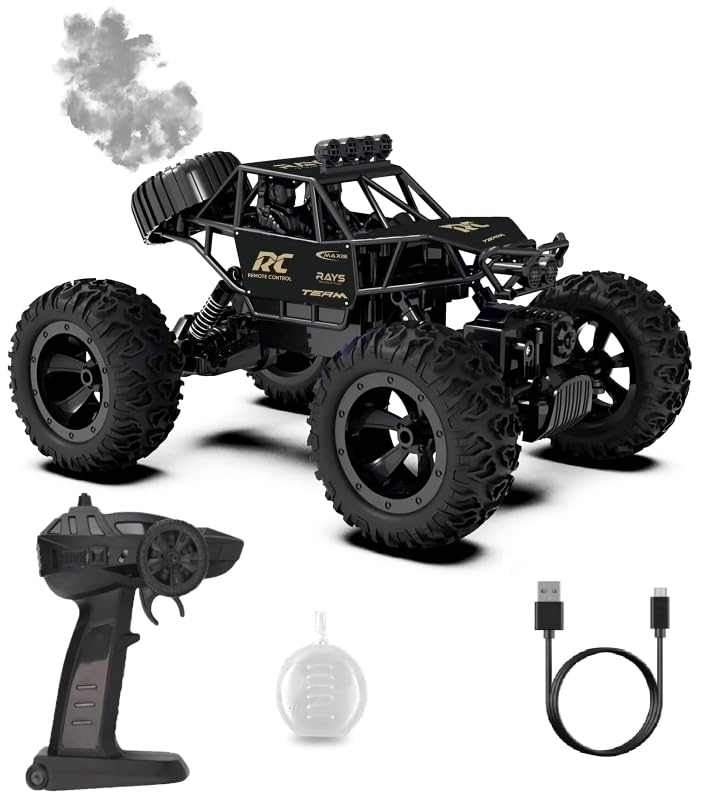Smoke Rock Crawler Electric RC Vehicles Alloyed Remote Control Spray Toy Car for Kids & Boys Monster RC Truck with Rechargeable Rc Car 4x4 High Speed