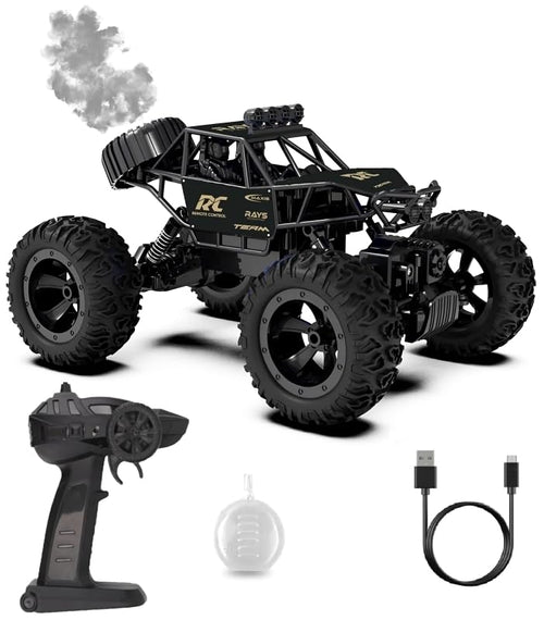 Smoke Rock Crawler Electric RC Vehicles Alloyed Remote Control Spray Toy Car for Kids & Boys Monster RC Truck with Rechargeable Rc Car 4x4 High Speed