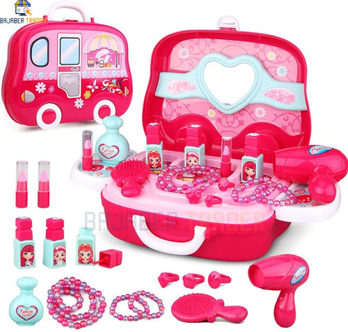 Kids Makeup Fashion Beauty Set Pretend Play Toy Cosmetic Kit 3 in 1