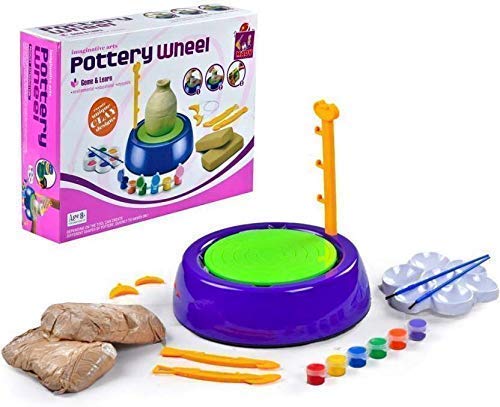 Pottery Wheel Pottery Studio Kit Educational Toy DIY Toy with Clay for Kids Air Dry Sculpting Clay and Craft Paint kit for Kids Educational Toy for Kids