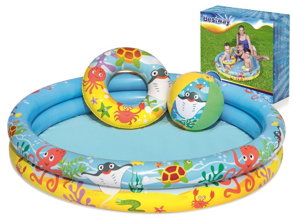 Bestway Play Swimming Pool 4 Feet with Swim Ring and Ball For 3-6 Years Kids