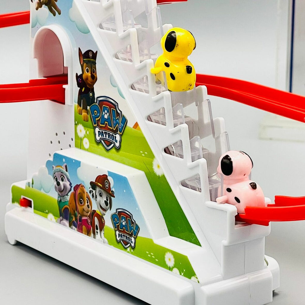Small Ducks Climbing Toys, Electric Ducks Chasing Race Track Game Set, Playful Roller Coaster Toys with 3 Duck LED Flashing Lights & Music Button, Fun Duck Stair Climbing Toys for Toddlers and Kids