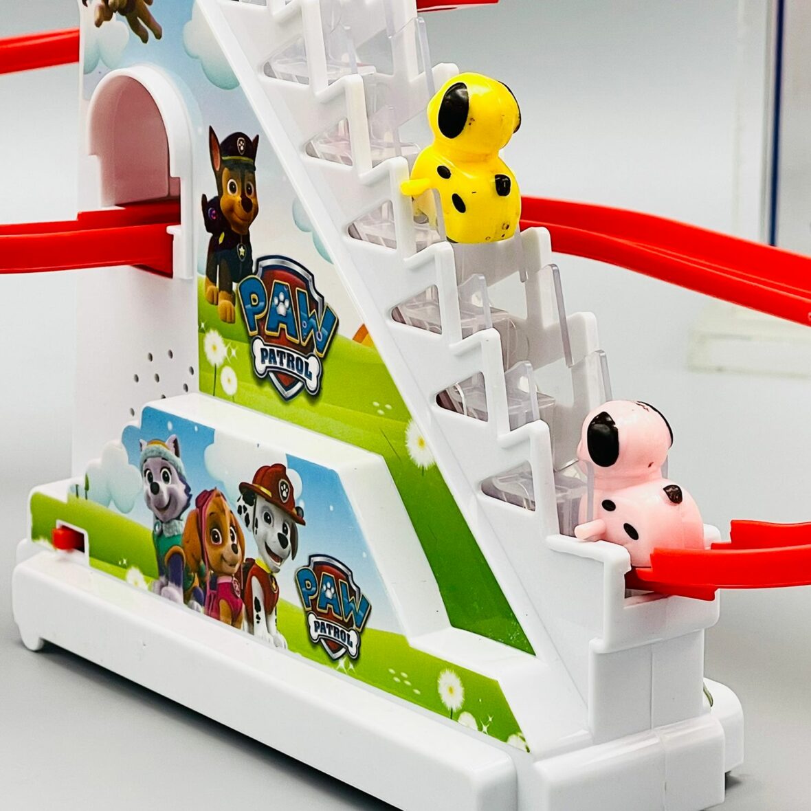 Small Ducks Climbing Toys, Electric Ducks Chasing Race Track Game Set, Playful Roller Coaster Toys with 3 Duck LED Flashing Lights & Music Button, Fun Duck Stair Climbing Toys for Toddlers and Kids