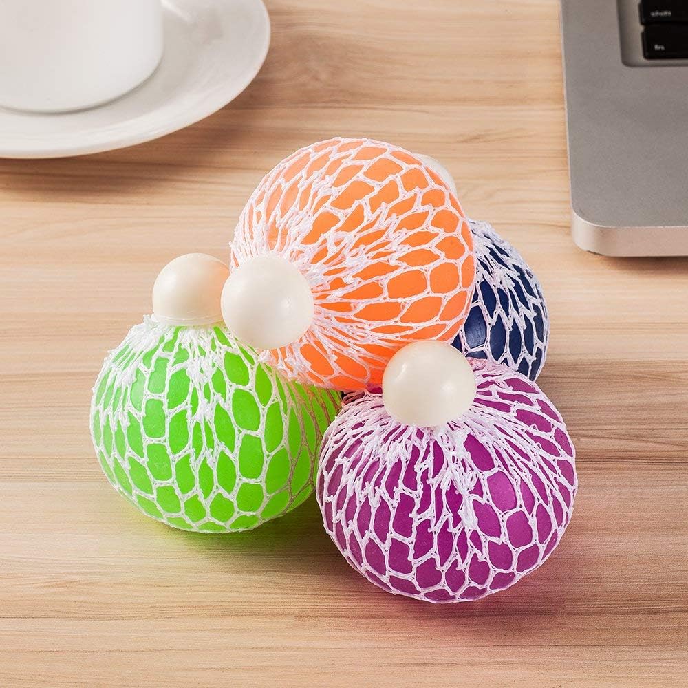 Colorful Squishy Mesh Balls Stress Ball Toys Color Changing, Squeeze Stress Balls for Teens Kids, Stress Relief Balls for Squeezing Stress Relieve Balls Multicolor