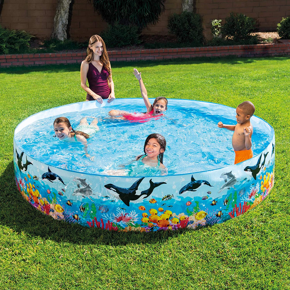 Intex Sea Swimming Fun Play Pool Without Air 4' 5' 6' 8' feet Fill-N-Fun Paddling Pool For Kids