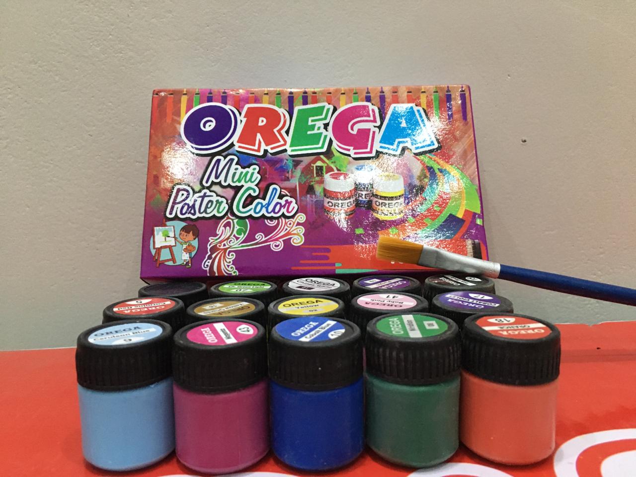 1 box of 15 Orega Poster Color + Free Gift 1 Paint Brush