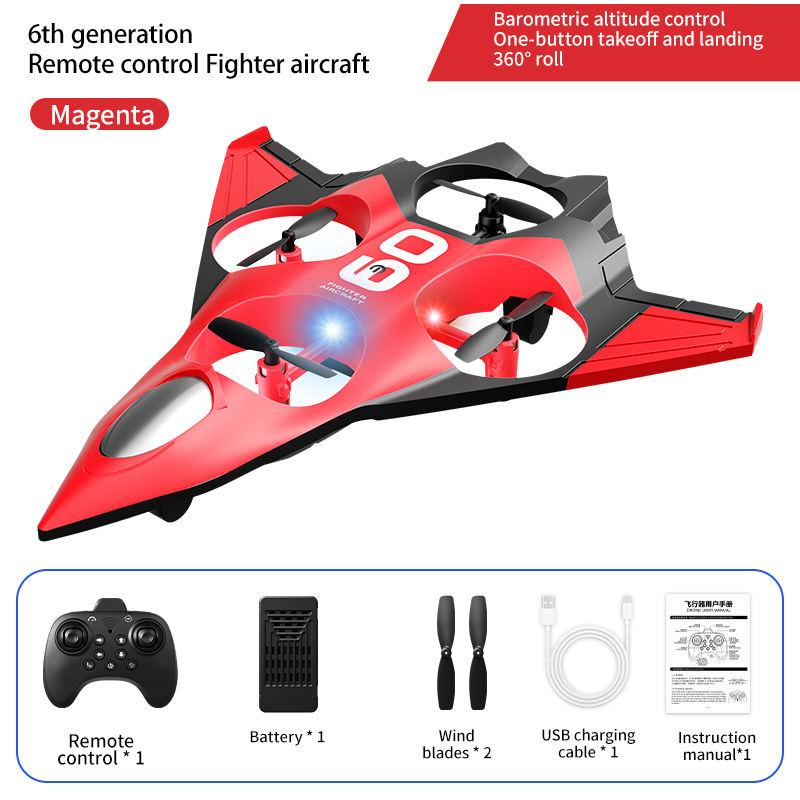 RC Fighter Jet Airplane for Kids, Remote Control Airplane with Altitude Hold, RC Jet Drone Toy with LED Lights, Easy to Fly RC Airplane for Kids