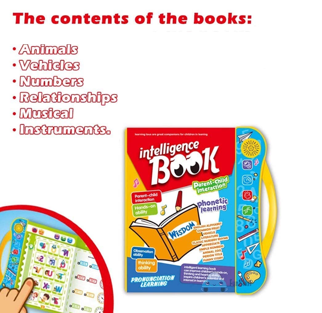 Intelligence Study Book for Kids E Book for Kids Child Early Learning Intelligent Book Intellectual Learning Electronic Sound Teaching Aid Toddlers English Learning Book