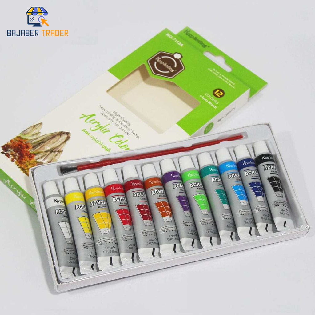 Pack of 24/12 Acrylic Color Paint Set Premium Quality Paints Color 3ml Colors