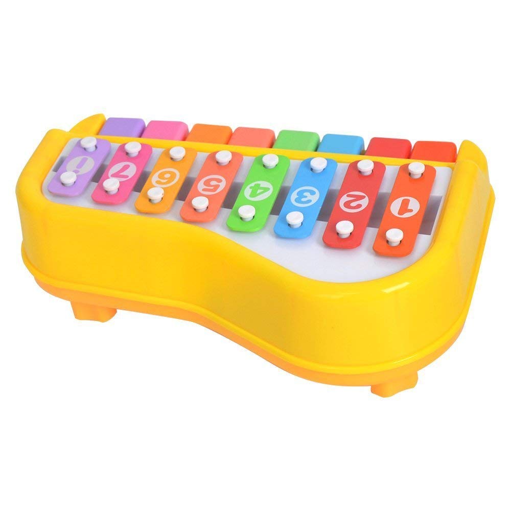 Large 8 keys 2 in1 Baby Piano Xylophone Toy for Toddlers Multicolored Key Keyboard Xylophone Piano Musical Piano Toy for Baby Kids Girls Boys