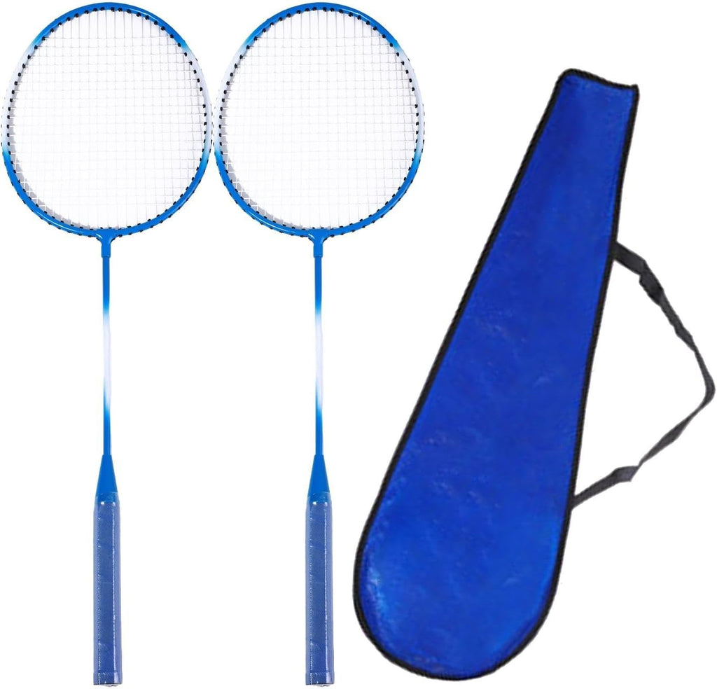 Pair Of Badminton Racket With High Quality Material Bass Metal Lightweight Badminton Racket Set Comfort Handle Suitable for Adults, Kids Random Color