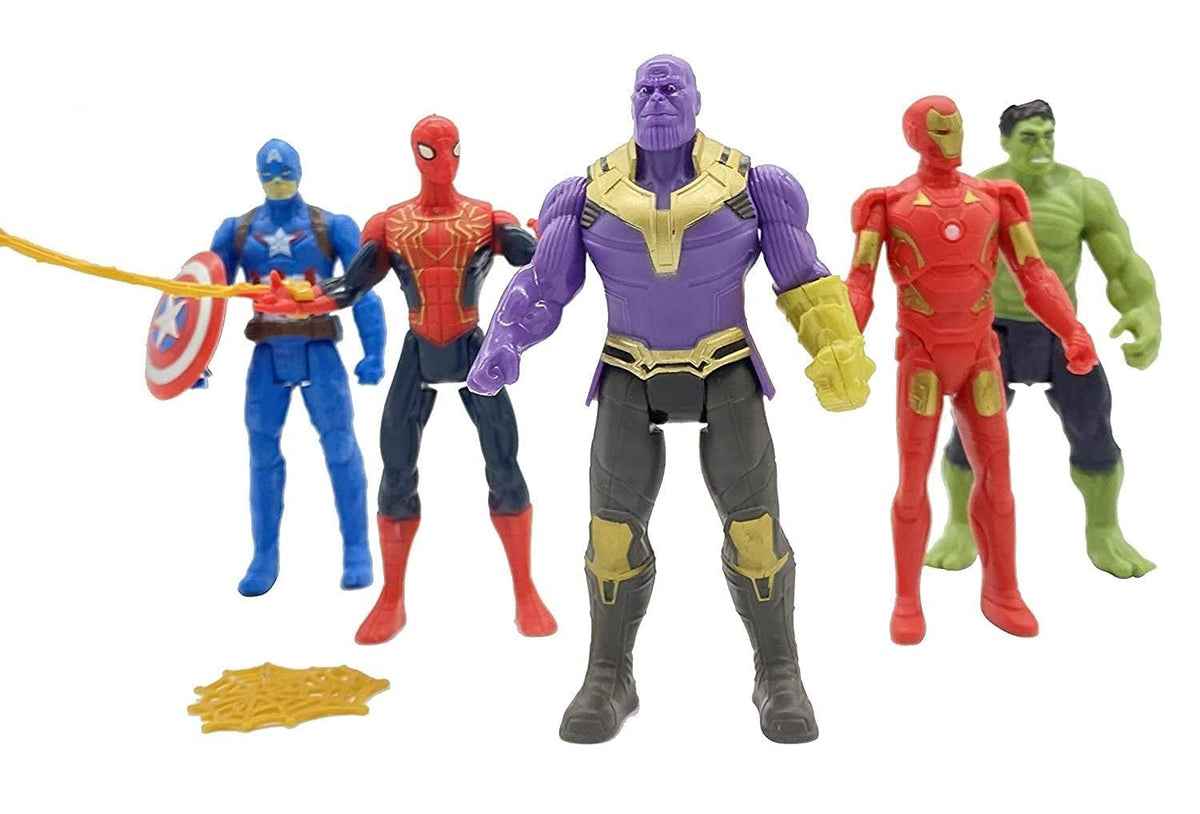 Pack Of 5 Marvel Avengers Superhero Action Figure Toy 5 Pcs Set for Boys Girls Kids (6 inch) Approx