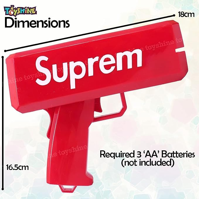Supreme Rain Money Paper Spray Machine Toy Money with 100 Pcs Play Money Cash  Party Supplies Dollar  Cash Toy