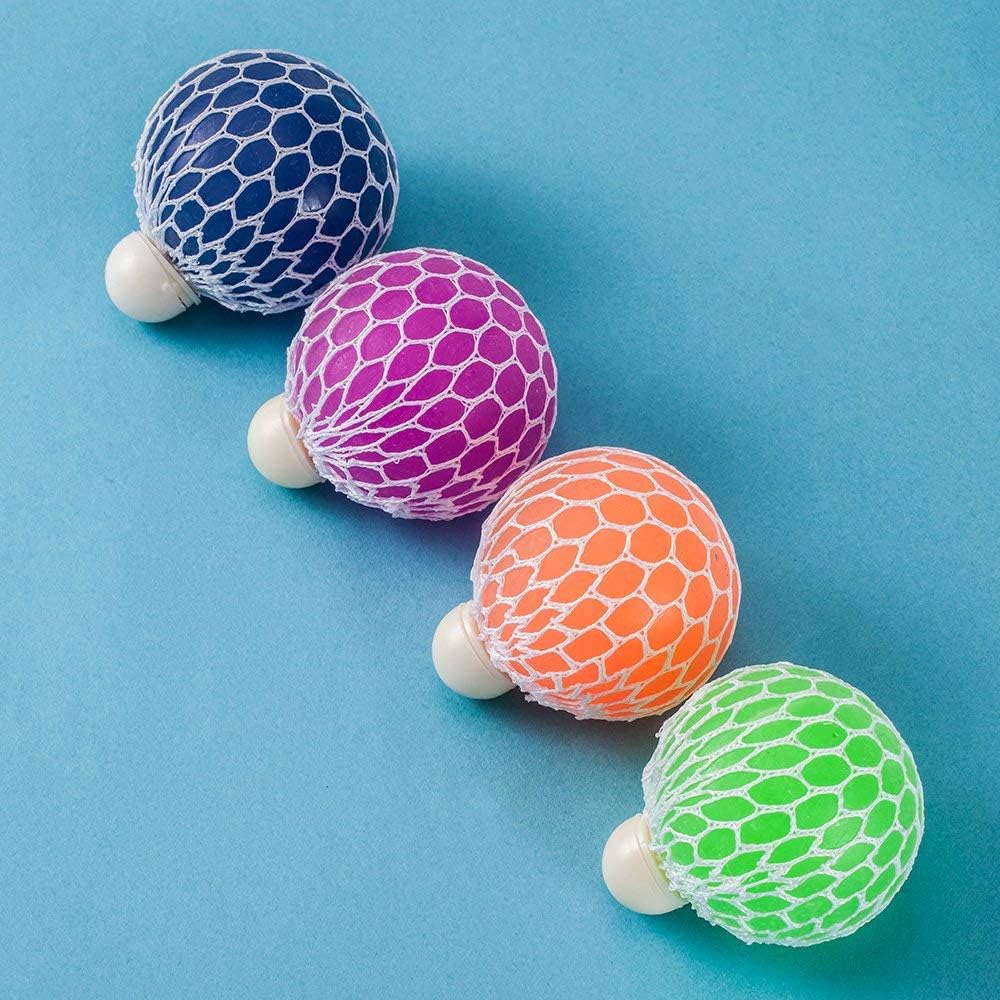 Colorful Squishy Mesh Balls Stress Ball Toys Color Changing, Squeeze Stress Balls for Teens Kids, Stress Relief Balls for Squeezing Stress Relieve Balls Multicolor