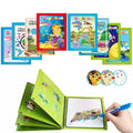 Reusable Magic Water Color Book For Kids Painting Drawing Coloring Board Book Doodle & Magic Water Pen Children Education Drawing Pad (Random Design & Assorted Color)