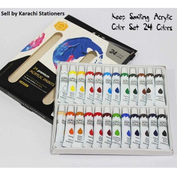 Pack of 24/12 Acrylic Color Paint Set Premium Quality Paints Color 3ml Colors