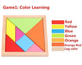 Wooden Tangram Puzzle Intelligent Blocks for Kids Tangram Shape Puzzle 7 Colors Tangram Jigsaw Puzzle